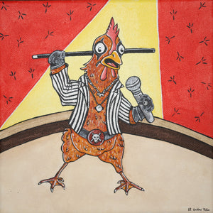 ALICE la poule rousse & son chant, inspirée par Alice Cooper