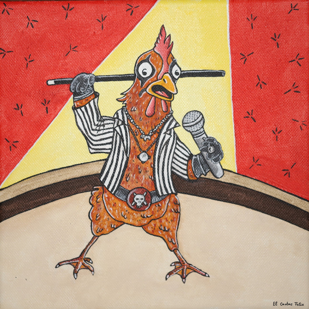 ALICE la poule rousse & son chant, inspirée par Alice Cooper